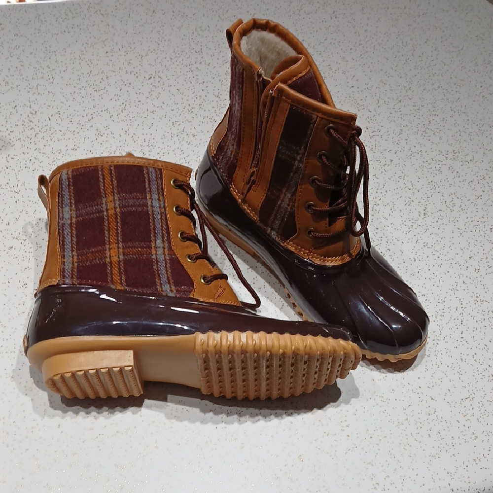 Sporto Lace Up Boots Brown and Tan Waterproof - Picture 2 of 7